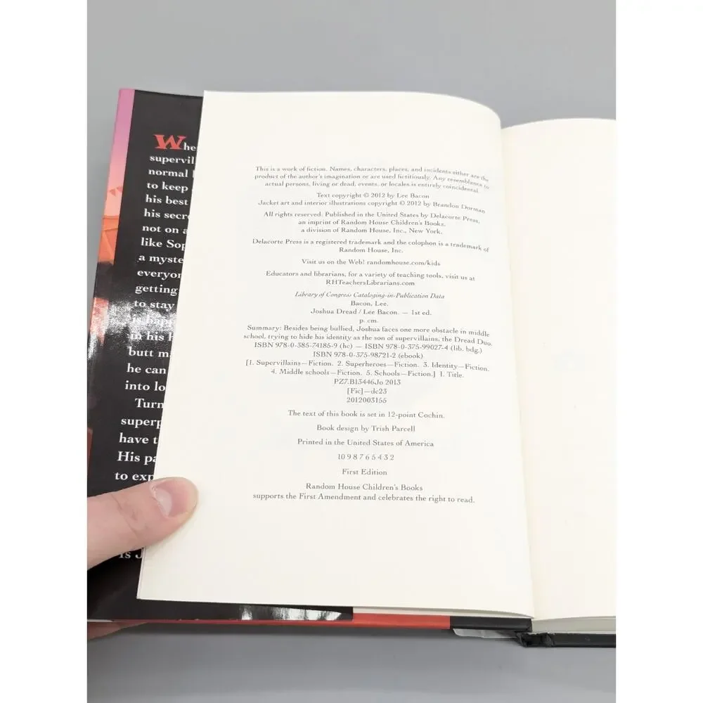 Joshua Dread Hardcover Book by Lee Bacon First Edition Hardback